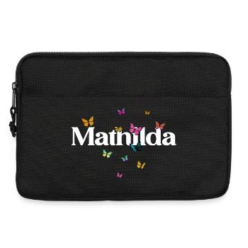 Beau prénom de fille avec des papillons MATHILDA - Sacoche pour ordinateur portable 13 pouces - noir - Devant
