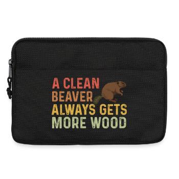 Sauberer Biber holt mehr Holz - Laptoptasche 13" - Schwarz - Vorne
