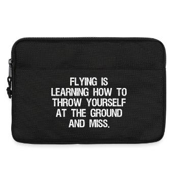flying is learning how to throw yourself at the - Laptop bag 13" - black - Front