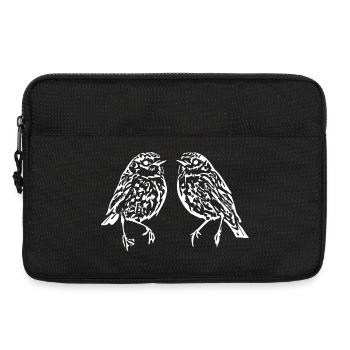oiseaux blancs oiseau cadeau blanc ornithologue - Sacoche pour ordinateur portable 13 pouces - noir - Devant