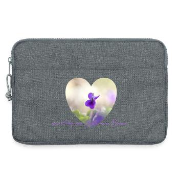 Fleur coeur violettes en pastel lumière jardin fleurs - Sacoche pour ordinateur portable 13 pouces - gris chiné - Devant