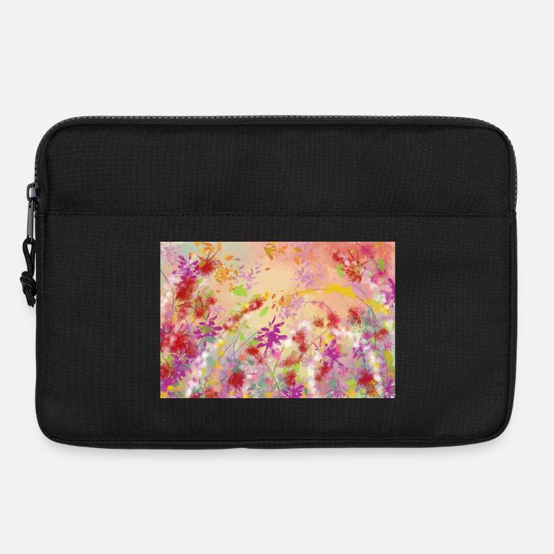Pastellblüten Farbwirbel Muster - Laptoptasche 13" - Schwarz