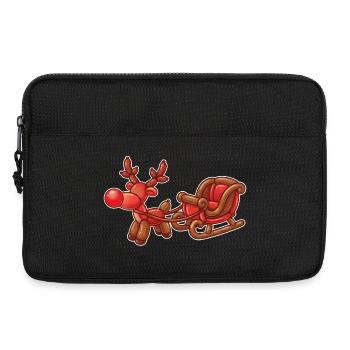 Balloon Animal Reindeer with Sleigh Christmas - Laptop bag 13" - black - Front