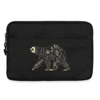 Sloth silhouette with floral lines - Laptop bag 13" - black - Front