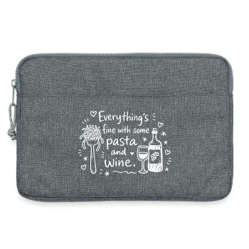 La vie est meilleure avec des pâtes et du vin - Sacoche pour ordinateur portable 13 pouces - gris chiné - Devant