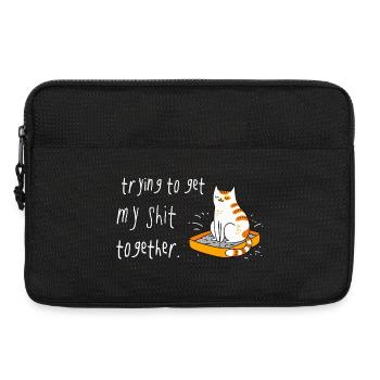 J’essaie de reprendre mes idées en ordre dans la litière pour chat - Sacoche pour ordinateur portable 13 pouces - noir - Devant