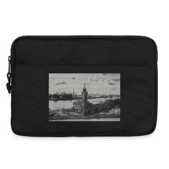 Tour de jauge du port de Hambourg rétro - Sacoche pour ordinateur portable 13 pouces - noir - Devant