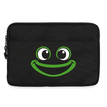 Grenouille | Déguisement de carnaval en costume de grand visage - Sacoche pour ordinateur portable 13 pouces - noir - Devant