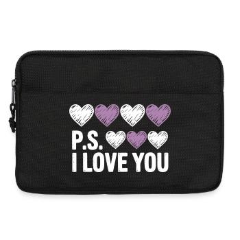 PS I Love You Day Lila Herz Valentinstag - Laptoptasche 13" - Schwarz - Vorne