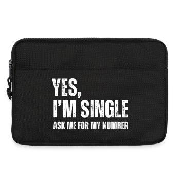 Ja, ich bin Single, frag mich nach meiner Nummer, lustiges Dating - Laptoptasche 13" - Schwarz - Vorne