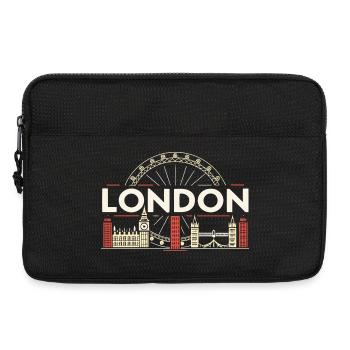 London Skyline und Riesenrad - Laptoptasche 13" - Schwarz - Vorne
