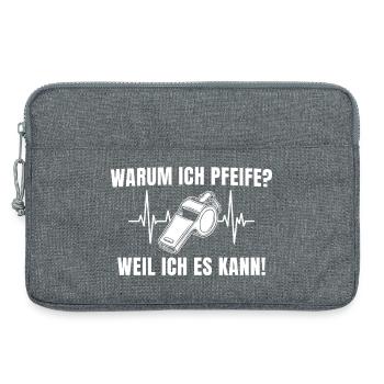 Schiedsrichter Pfeife – Weil ich es kann! - Laptoptasche 13" - Grau meliert - Vorne