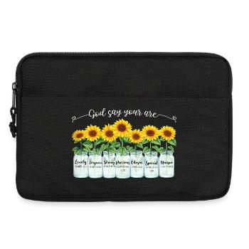 Inspirational Christian Sunflowers Jesus - Laptop bag 13" - black - Front