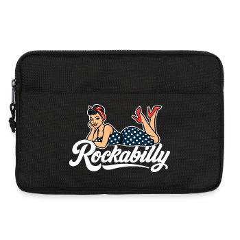 Rockabilly Pin-Up: Vintage Woman in Petticoat Dress - Laptop bag 13" - black - Front