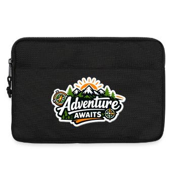 L’aventure attend – Boussole de la forêt de montagne - Sacoche pour ordinateur portable 13 pouces - noir - Devant