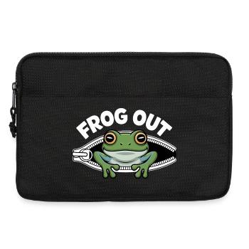 Une grenouille hors de la fermeture éclair - Sacoche pour ordinateur portable 13 pouces - noir - Devant