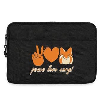 Cœur de paix et d'amour Corgi - Sacoche pour ordinateur portable 13 pouces - noir - Devant