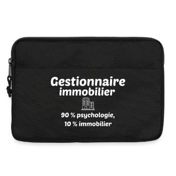 Gestionnaire immobilier 90% psychologie, 10% immo - Sacoche pour ordinateur portable 13 pouces - noir - Devant