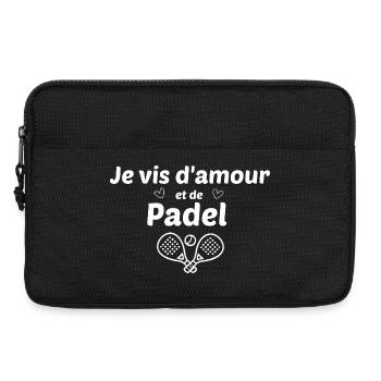je vis d'amour et de padel - Sacoche pour ordinateur portable 13 pouces - noir - Devant