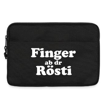Finger ab dr Rösti – Lustiges Berndeutsch Motiv - Laptoptasche 13" - Schwarz - Vorne