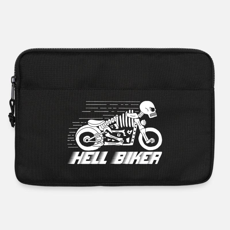 Motorcycle skeleton white - Laptop bag 13" - black