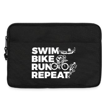Swim Bike Run Repeat - Laptop bag 13" - black - Front