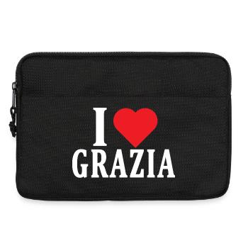 t-shirt J’adore Grazia idée cadeau t-shirt - Sacoche pour ordinateur portable 13 pouces - noir - Devant