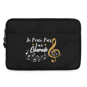 J'Peux Pas J'Ai Chorale Cadeau Chanteur De Choeur - Sacoche pour ordinateur portable 13 pouces - noir - Devant