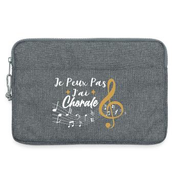 J'Peux Pas J'Ai Chorale Cadeau Chanteur De Choeur - Sacoche pour ordinateur portable 13 pouces - gris chiné - Devant