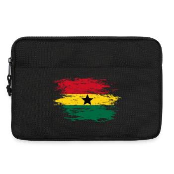 Drapeau de la carte du Ghana utilisé - Sacoche pour ordinateur portable 13 pouces - noir - Devant