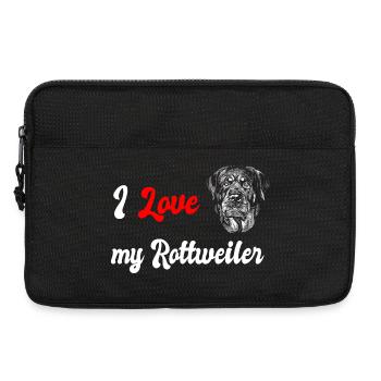 Ich liebe meinen Rottweiler Hunde Design - Laptoptasche 13" - Schwarz - Vorne