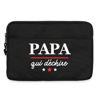Papa qui déchire  - Sacoche pour ordinateur portable 13 pouces - noir - Devant