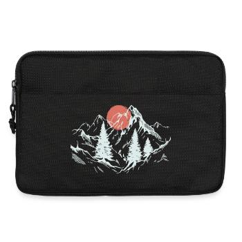 Crimson Sun over Alpine Pines - Laptop bag 13" - black - Front