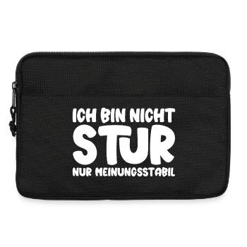 Ich bin nicht stur nur meinungsstabil - Laptoptasche 13" - Schwarz - Vorne