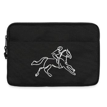 Dessin d’équitation - Sacoche pour ordinateur portable 13 pouces - noir - Devant