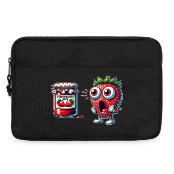 Design amusant de confiture de fraises - Sacoche pour ordinateur portable 13 pouces - noir - Devant