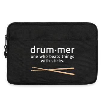 Drummer Definition Lustiger Schlagzeuger Spruch - Laptoptasche 13" - Schwarz - Vorne