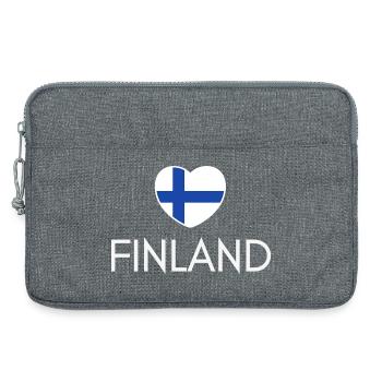 Heart with Finland flag, I love Finland - Laptop bag 13" - heather grey - Front