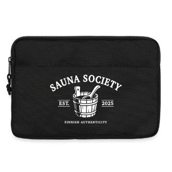 Sauna Society - Saunieren - Spruch - Laptoptasche 13" - Schwarz - Vorne