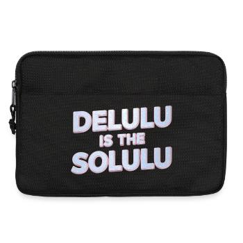 Delulu Is The Solulu 3D Silver Typography - Laptop bag 13" - black - Front