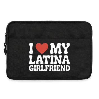J’adore la Saint-Valentin de ma petite amie latina - Sacoche pour ordinateur portable 13 pouces - noir - Devant