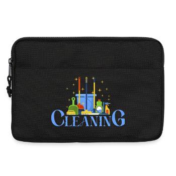 Bunte Reinigungswerkzeug-Illustration - Laptoptasche 13" - Schwarz - Vorne
