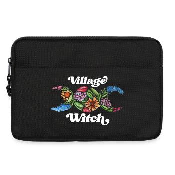 T-shirt floral Bohème de la sorcière du village - Sacoche pour ordinateur portable 13 pouces - noir - Devant