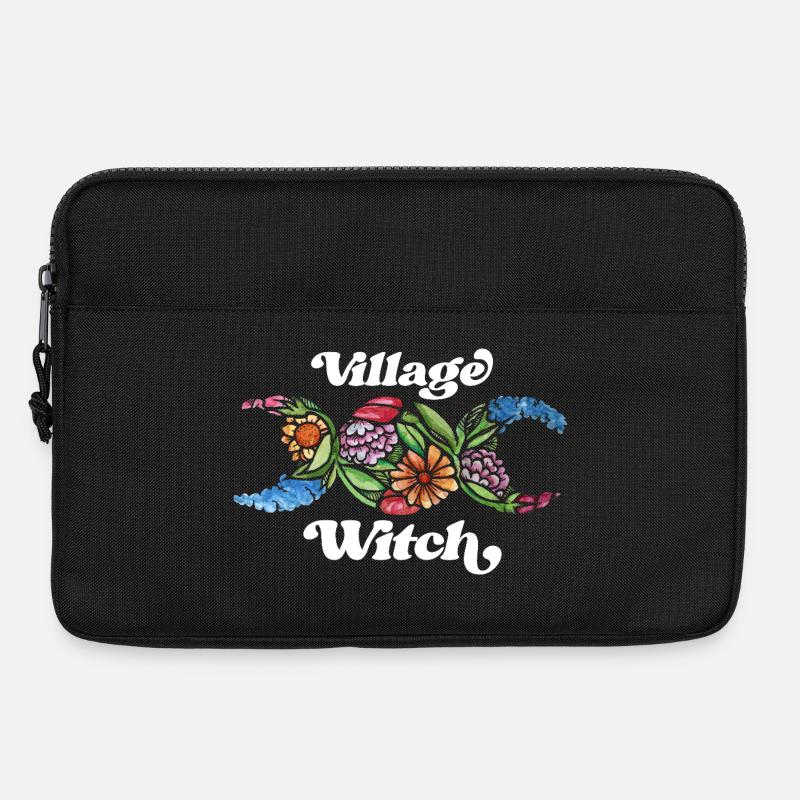 Village Witch Floral Boho Tee - Laptoptasche 13" - Schwarz