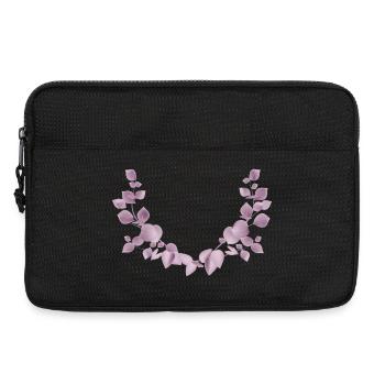 Delicate eucalyptus branches in dusky pink illustration - Laptop bag 13" - black - Front
