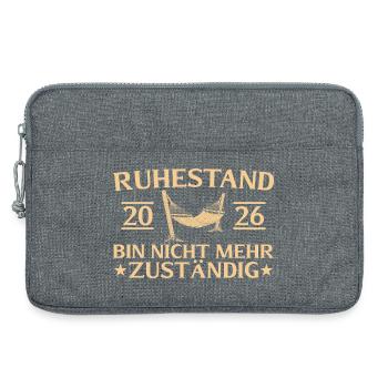 Ruhestand 2026 Abschiedsgeschenk Rente - Laptoptasche 13" - Grau meliert - Vorne