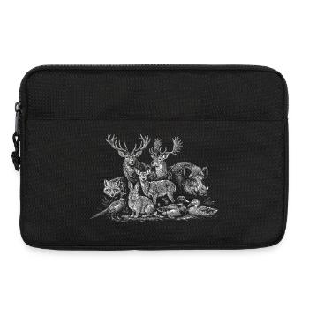 Silhouette des habitants de la forêt - Sacoche pour ordinateur portable 13 pouces - noir - Devant