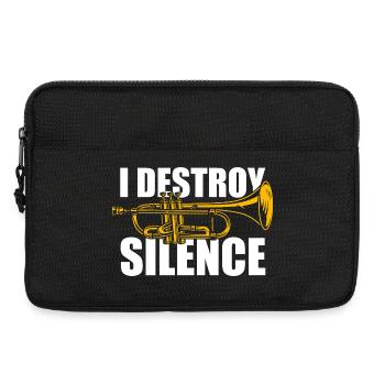 I destroy silence trumpet player - Laptop bag 13" - black - Front
