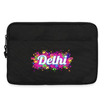 Souvenir de design aux couleurs colorées de Delhi en Inde - Sacoche pour ordinateur portable 13 pouces - noir - Devant