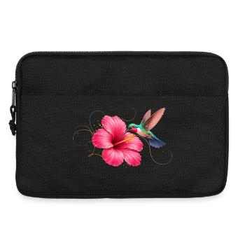 Colibri à la fleur d’hibiscus - Sacoche pour ordinateur portable 13 pouces - noir - Devant